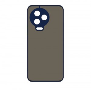 Накладка пластиковая с силиконовыми краями прозрачно-матовая для Infinix Note 12 (2023)/Note 12 Pro (4G), темно-синий