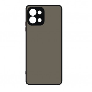 Накладка пластиковая с силиконовыми краями прозрачно-матовая для Infinix Hot 11, черный