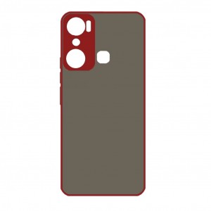 Накладка пластиковая с силиконовыми краями прозрачно-матовая для Infinix Hot 20i, красный