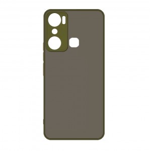 Накладка пластиковая с силиконовыми краями прозрачно-матовая для Infinix Hot 20i, зеленый