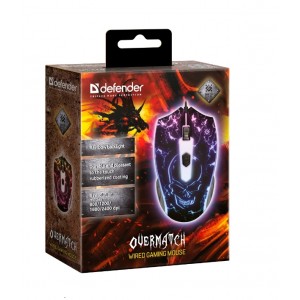 Мышь проводная игровая Defender Overmatch GM-069 оптика,4кнопки,2400dpi