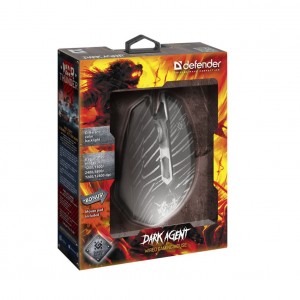 Проводная игровая мышь DEFENDER Dark Agent GM-590L 6 кнопок,12800dpi
