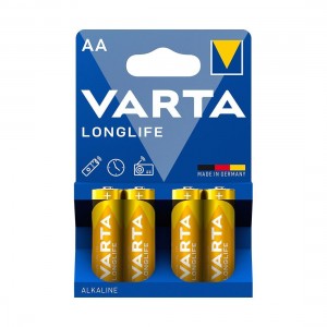 Батарейка AA VARTA LONGLIFE R06-4BL, 1.5В