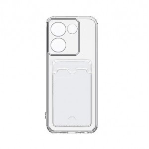 Накладка силиконовая с визитницей и защитой камеры для Tecno Camon 20/Tecno Camon 20 Pro, прозрачный