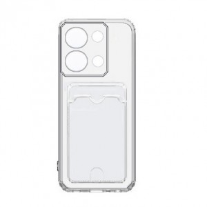 Накладка силиконовая с визитницей и защитой камеры для Infinix Note 30i, прозрачный
