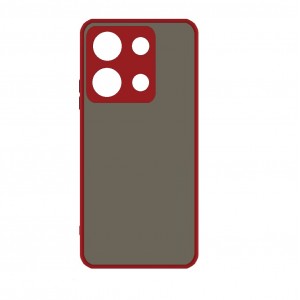Накладка пластиковая с силиконовыми краями прозрачно-матовая для Infinix Note 30i, красный