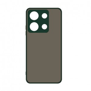 Накладка пластиковая с силиконовыми краями прозрачно-матовая для Infinix Note 30i, темно-зеленый