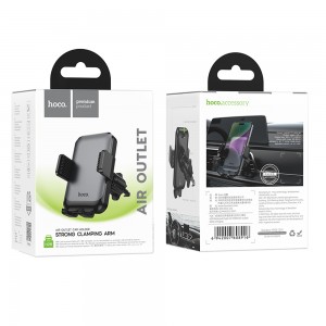 Держатель автомобильный HOCO H26, для смартфона, пластик, воздуховод, цвет: черный