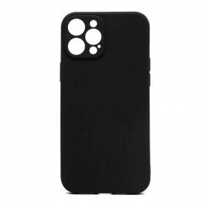 Накладка силиконовая матовая с защитой камеры для iPhone 15 Pro Max, черный