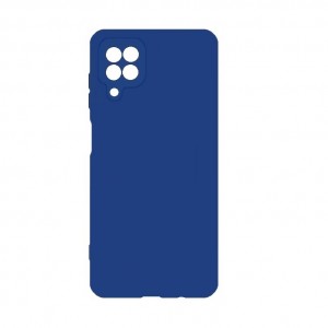 Чехол силиконовый без бренда для SAMSUNG Galaxy A12/M12, Silicon Case Full, тонкий, непрозрачный, матовый, цвет: лазурно-синий
