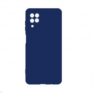 Чехол силиконовый без бренда для SAMSUNG Galaxy A12/M12, Silicon Case Full, тонкий, непрозрачный, матовый, цвет: синий