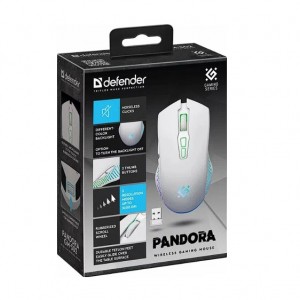 Беспроводная игровая мышь DEFENDER Pandora GM-502 белая,7кнопок,3200dpi,500мАч