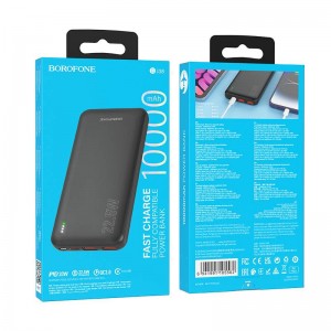 Аккумулятор внешний Borofone BJ38, 10000mAh, PD 20W, QC3.0, цвет: черный