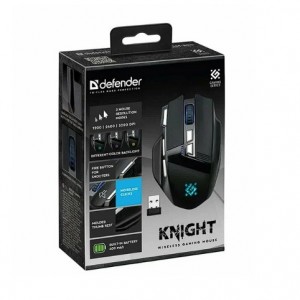 Беспроводная игровая мышь DEFENDER Knight GM-885 черн,8кнопок,3200dpi,400мАч