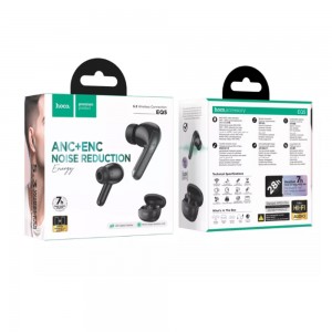Наушники внутриканальные HOCO EQ5 Energy, пластик, bluetooth 5.3, микрофон, цвет: чёрный