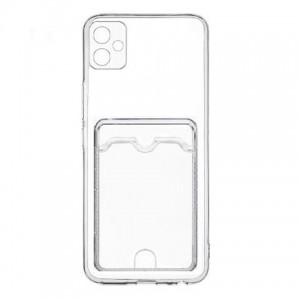 Накладка силиконовая с визитницей и защитой камеры для Samsung Galaxy A05, прозрачный