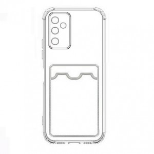 Накладка силиконовая с визитницей и защитой камеры для Samsung Galaxy A55 (5G), прозрачный