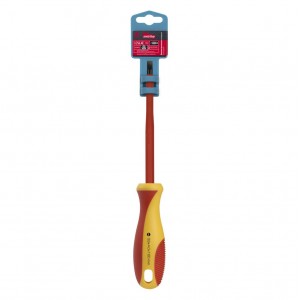 Диэлектрическая отвертка шлицевая SL4x100, до1000В, VDE, прорез.ручка, серт. испыт.SmartbuyTools