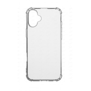 Накладка силиконовая противоударная тонкая с защитой камеры для iPhone 16 Plus, прозрачный