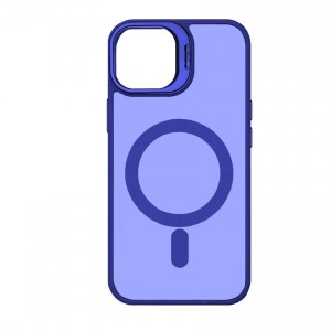 Накладка матовая magnetic wireless + защитная линза для iPhone 15, синий