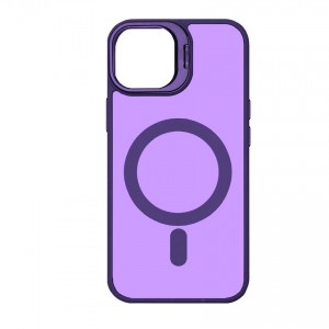 Накладка матовая magnetic wireless + защитная линза для iPhone 16, фиолетовый