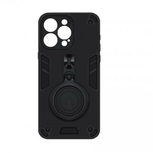 Накладка противоударная с кольцом 360° для iPhone 15 Pro, черный