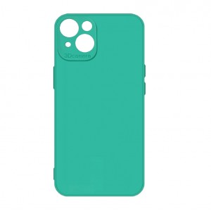 Накладка силиконовая матовая с защитой камеры для iPhone 13, морской зеленый