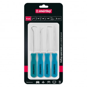 Набор крючков для извлечения, 4 шт, 0/45/90/135 град., D3x135мм, в кейсе, Smartbuy tools