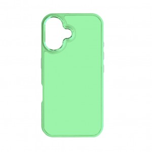 Накладка с силиконовыми краями для iPhone 16 прозрачно-матовая, мятный