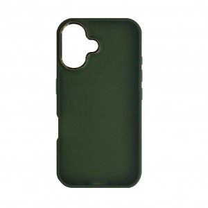 Накладка с силиконовыми краями для iPhone 16 прозрачно-матовая, хаки