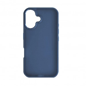 Накладка с силиконовыми краями для iPhone 16 прозрачно-матовая, серо-голубой