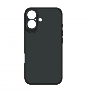 Накладка силиконовая матовая с защитой камеры для iPhone 16, черный