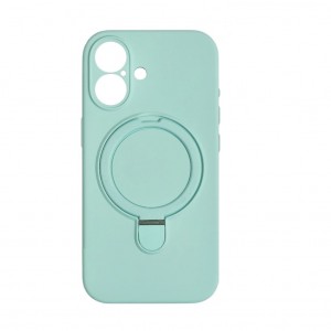 Накладка силиконовая magnetic wireless-подставка с защитой камеры для iPhone 16, бирюзовый