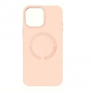 Накладка силиконовая magnetic wireless с защитой камеры для iPhone 12 Pro (6.1), пудровый
