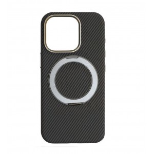 Накладка карбон magnetic wireless подставка для iPhone 16 Pro, темно-серый