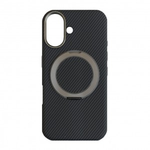 Накладка карбон magnetic wireless подставка для iPhone 16, темно-серый