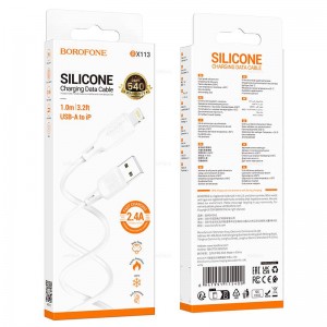 Кабель USB - 8 pin Borofone BX113, 1.0м, 2.4A, цвет: белый