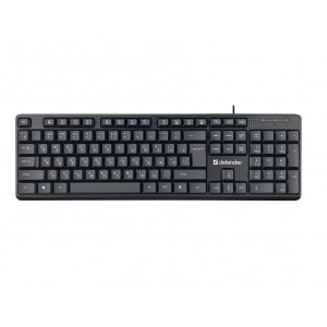 Проводная клавиатура Defender Daily HB-162 RU,104 кнопки +FN, 1.8м, черный
