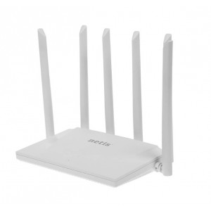Роутер NETIS NC63 гигабитный двухдиапазонный и 6-ю антеннами 5 дБи,Wi-Fi 5, AC1200, 5 ГГц и до 300 Мбит/с на частоте 2,4 ГГц, протокол IPv6, IPTV