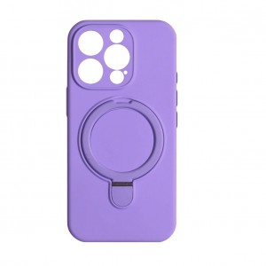 Накладка силиконовая magnetic wireless-подставка с защитой камеры для iPhone 13 Pro Max, светло-фиолетовый