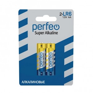 Батарейка AA Perfeo LR6-2BL Super Alkaline, 1.5B