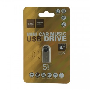 Флеш-накопитель 4Gb Hoco UD9, USB 2.0, цвет: серебряный