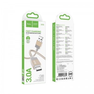 Кабель USB - Type-C HOCO X110 , 1.0м, 3A, цвет: золотой