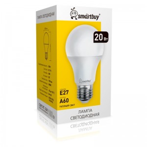 Светодиодная (LED) Лампа Smartbuy-A60-20W/3000/E27 (SBL-A60-20-30K-E27)