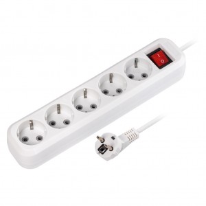 Удлинитель Smartbuy, 5 гнезд 3 м, 16А/3,5кВт с выкл. и заземлением ПВС 3х1,0 (SBE-16-5-03-ZS)