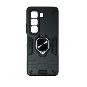 Чехол силиконовый магнитным держателем, матовый с защитой камеры, для Infinix Hot 50, цвет: черный