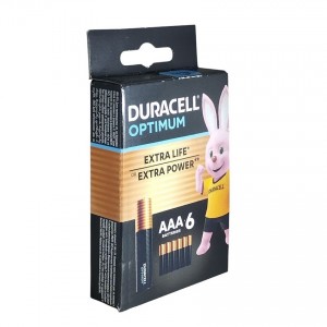 Батарейка AAA DURACELL LR03-6BL OPTIMUM, 1.5В