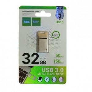 Флеш-накопитель 32Gb Hoco UD16, USB 3.0, цвет: серебряный