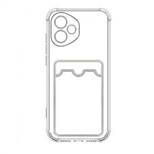 Накладка силиконовая с визитницей и защитой камеры для Honor 400, прозрачный