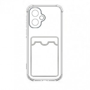 Накладка силиконовая с визитницей и защитой камеры для Tecno Spark Go 2, прозрачный